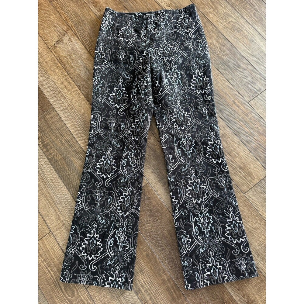 Etcetera Embroidered Wool Lined Dress Pants Sz. 8 Black